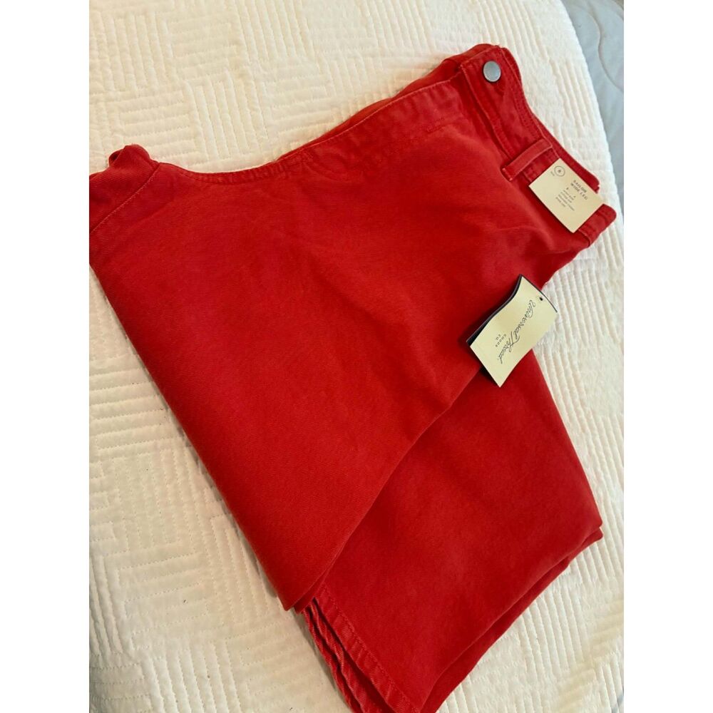 Universal Thread Ladies Size 8 Sailer Wide Leg NWT High Rise Jeans-Red